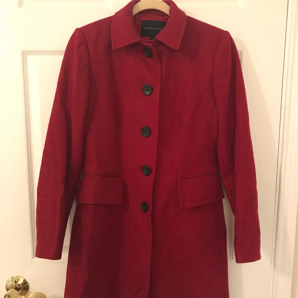 Red Banana Republic wool winter coat